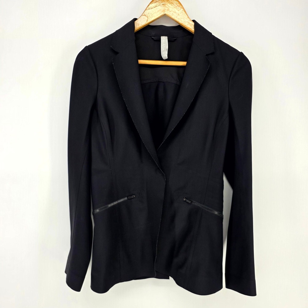 Athleta Blazer Women 2 Black Uptown Zipper Pocket Stretch Techwear Professional